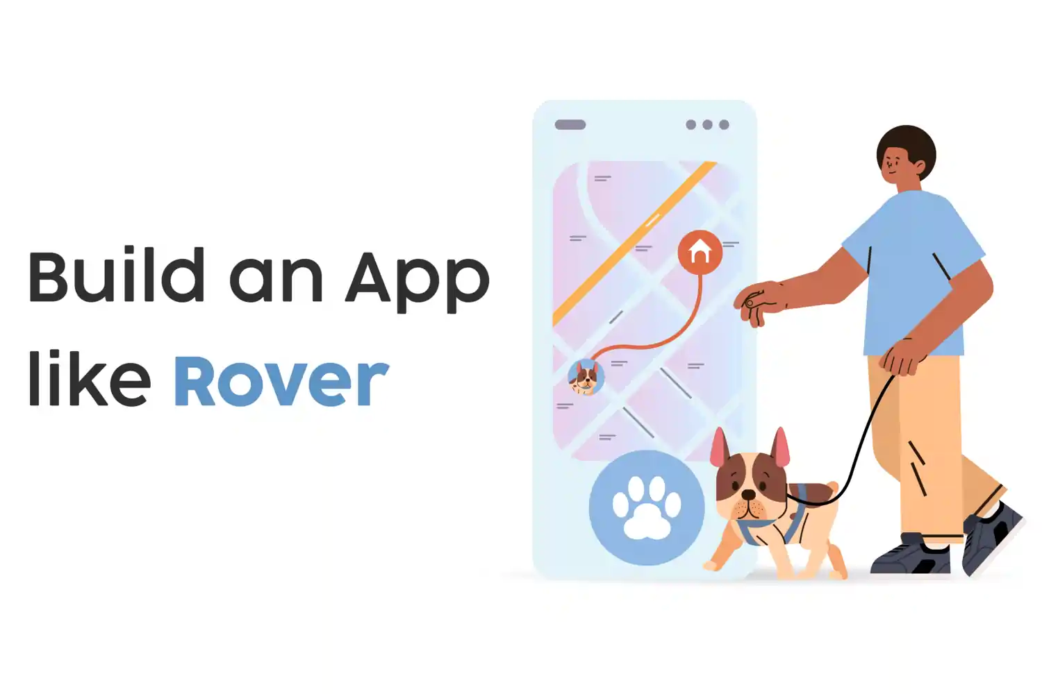 an individual with his pet dog and check his other pet location on mobile app and route pet taken