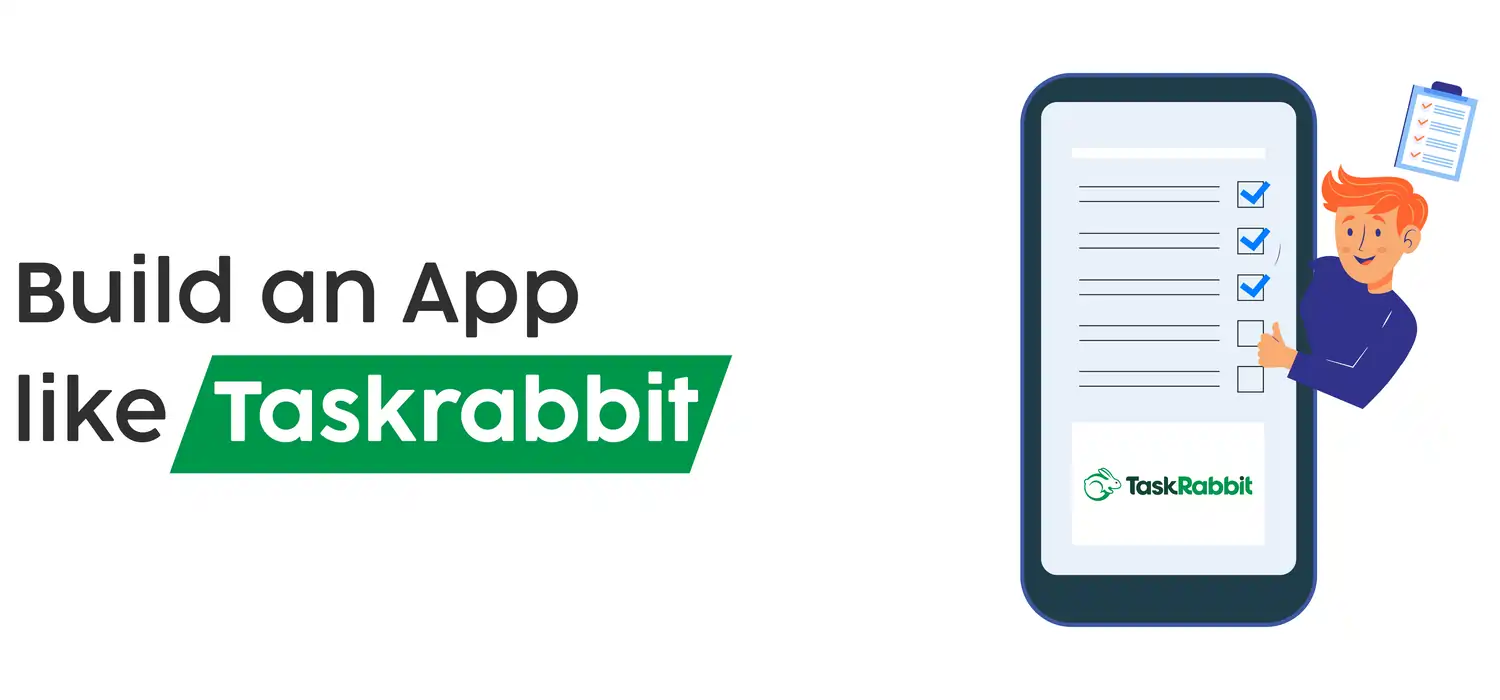 In a image visual representation of creating an app similar to TaskRabbit, highlighting user interface design and task management functionalities