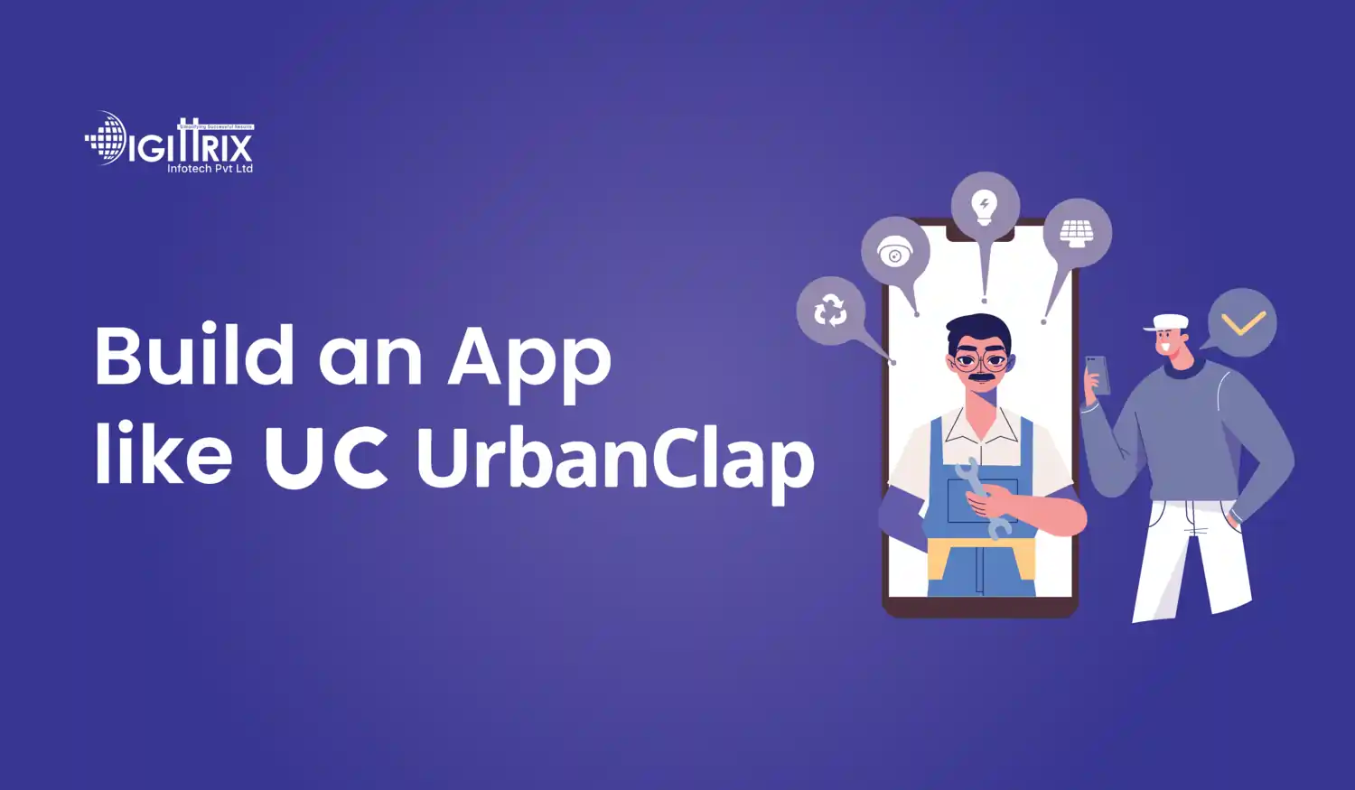 image showing a mobile app interface of UrbanClap to build a app similar to it