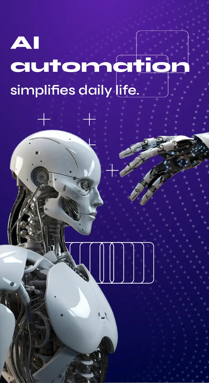 Image showing a AI robot and highlighting how ai automation helping in day to day life