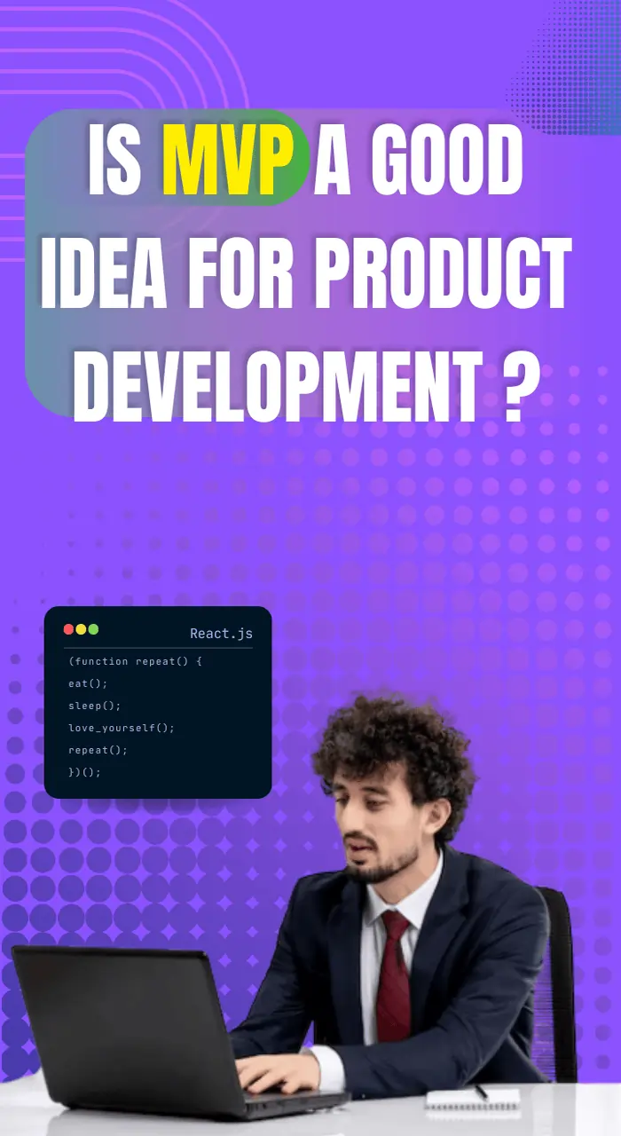 Image showing a man working and highlight the concept that mvp is good for product development