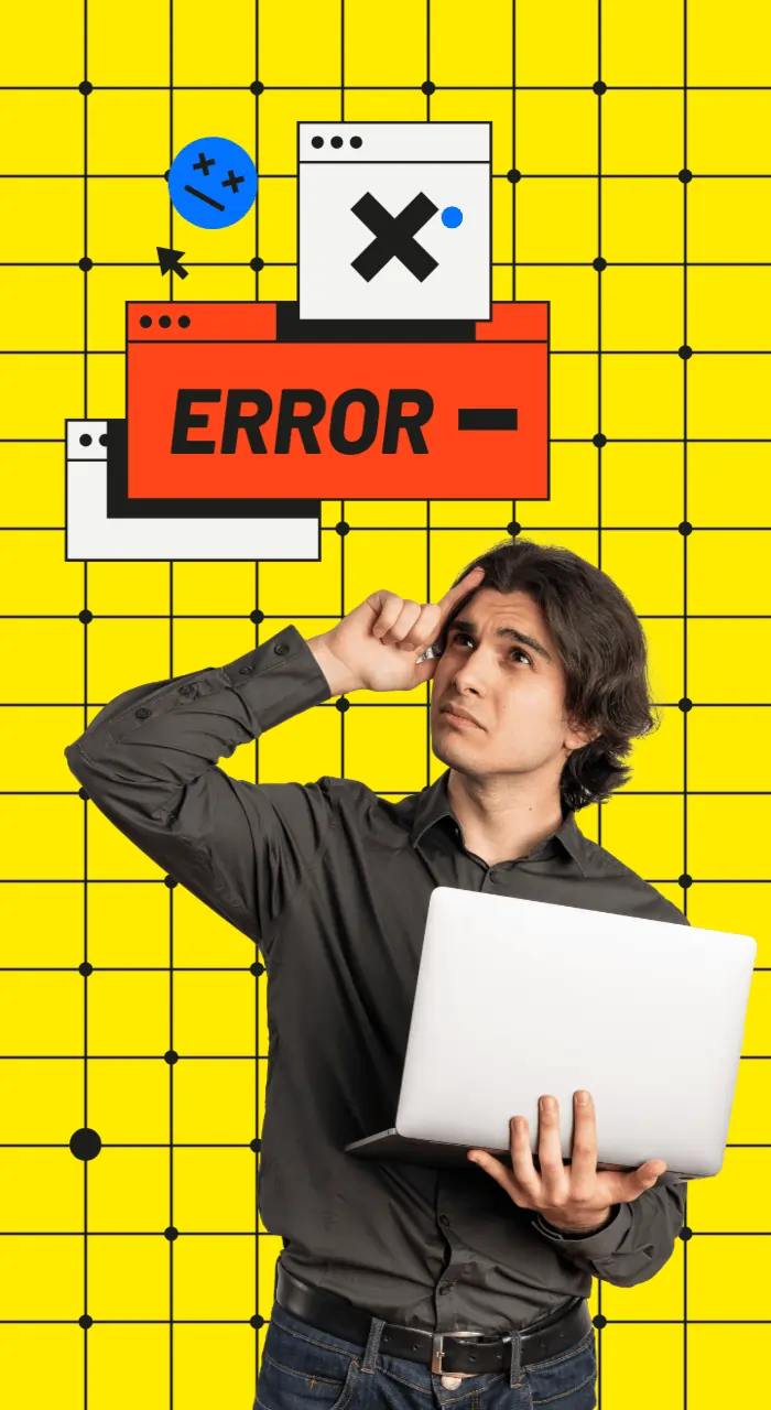 Image showing a man standing confused and thinking to highlight is your website safe