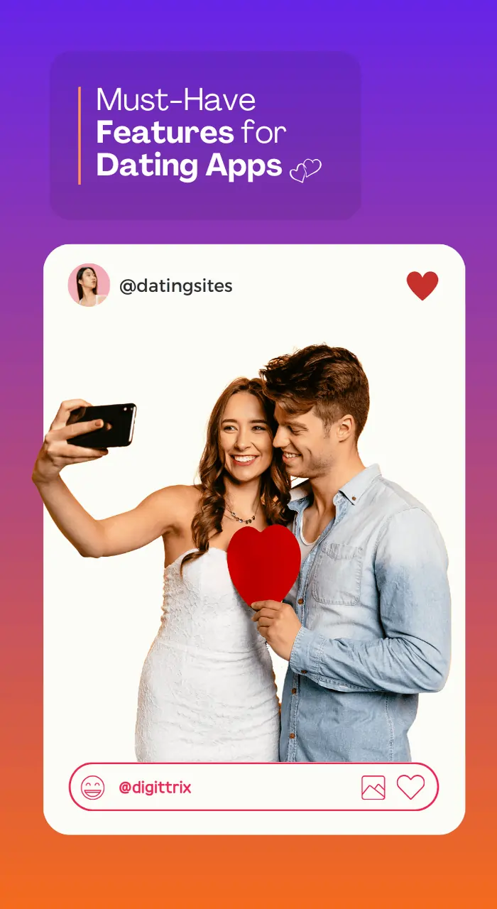 Image showing a man and woman with hearts to highlight dating app technology