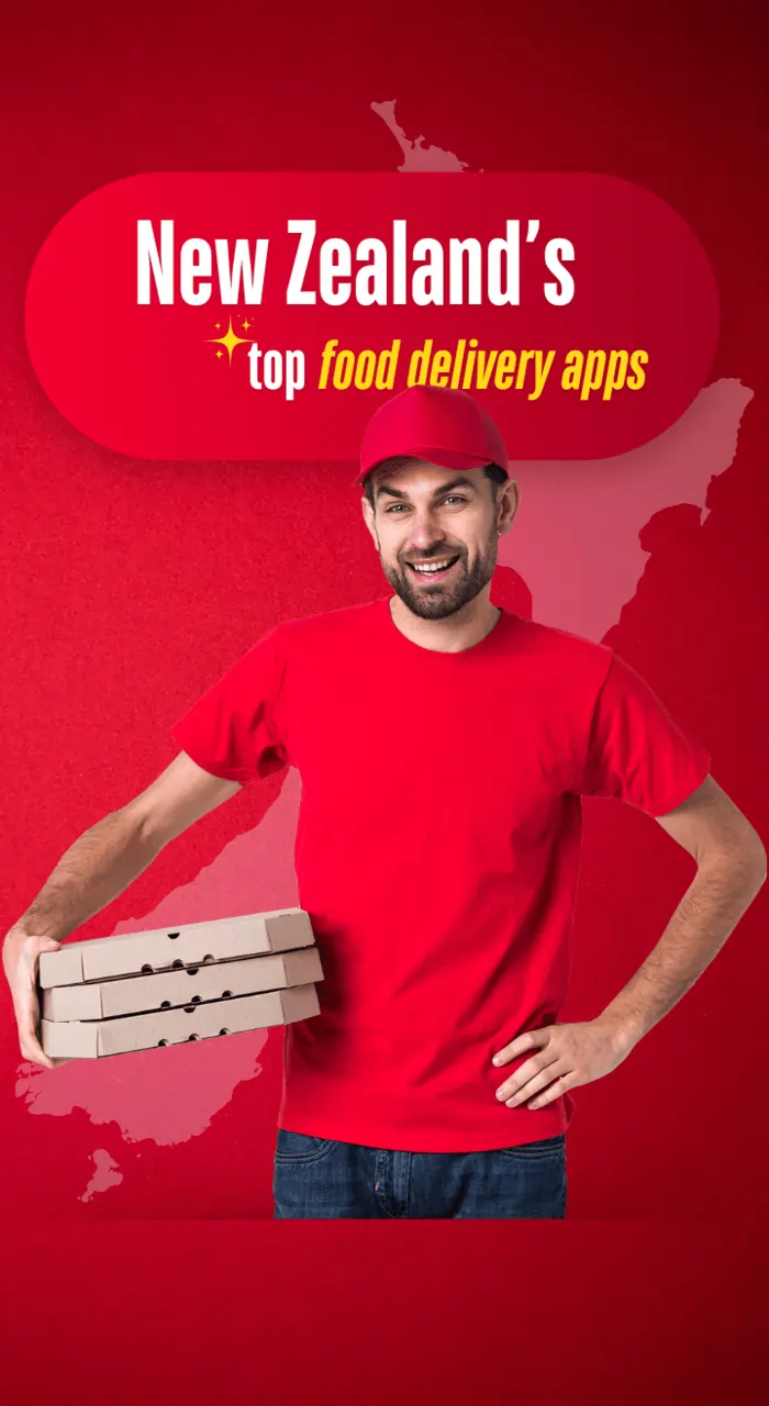 Image showing a man with food boxes to highlight top food delivery apps of New Zealand