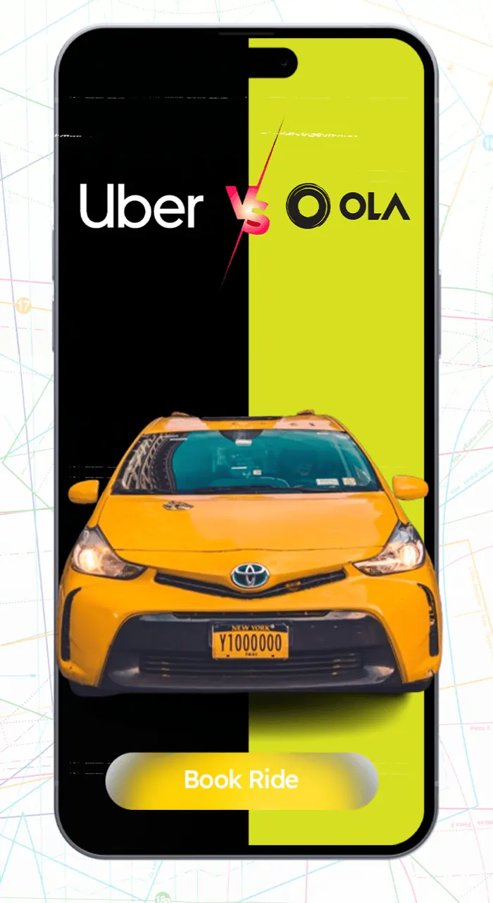 Visual guide comparing Uber, Ola and other highlighting their booking experience and key features, with a focus on which platform provides a smoother, more user-friendly experience.