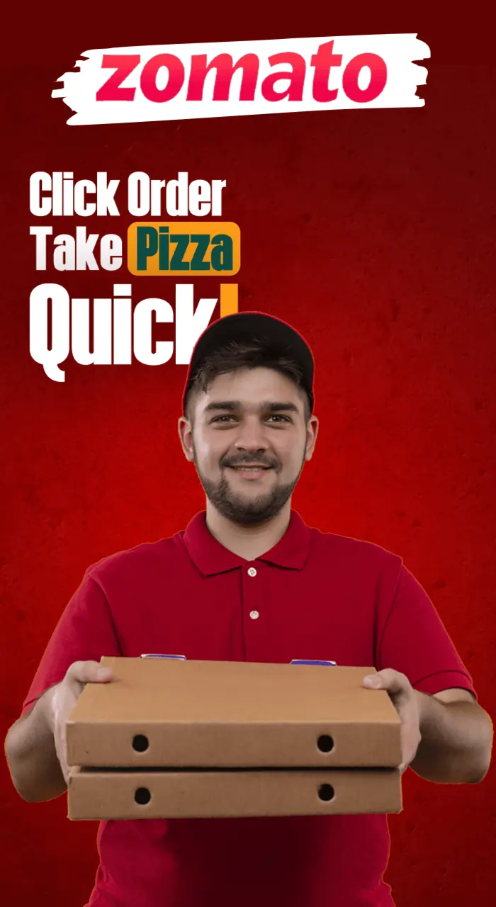 a man in a delivery uniform of zomato delivering a pizza box and highlighting why it became so popular