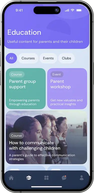 courses list in education app