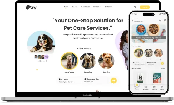 Pet Care Web and Mobile App