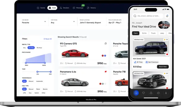 Rental Car Website and Mobile app