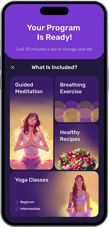 Animated Character Doing yoga in Mobile app