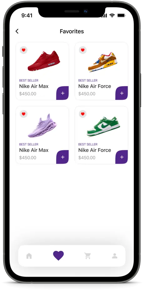 Ecommerce App Development Favorites Design