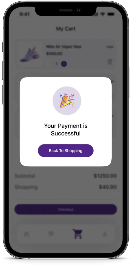 Ecommerce app development payment screen Design