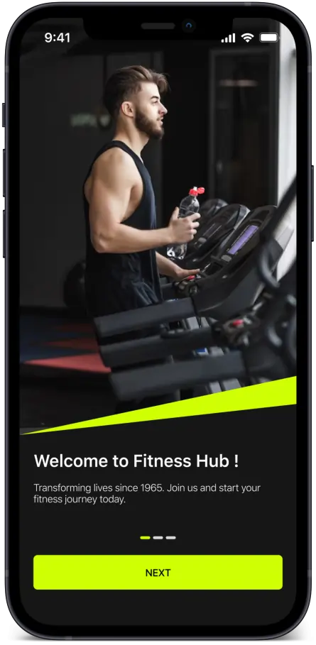 Fitness App Development Welcome Screen Design