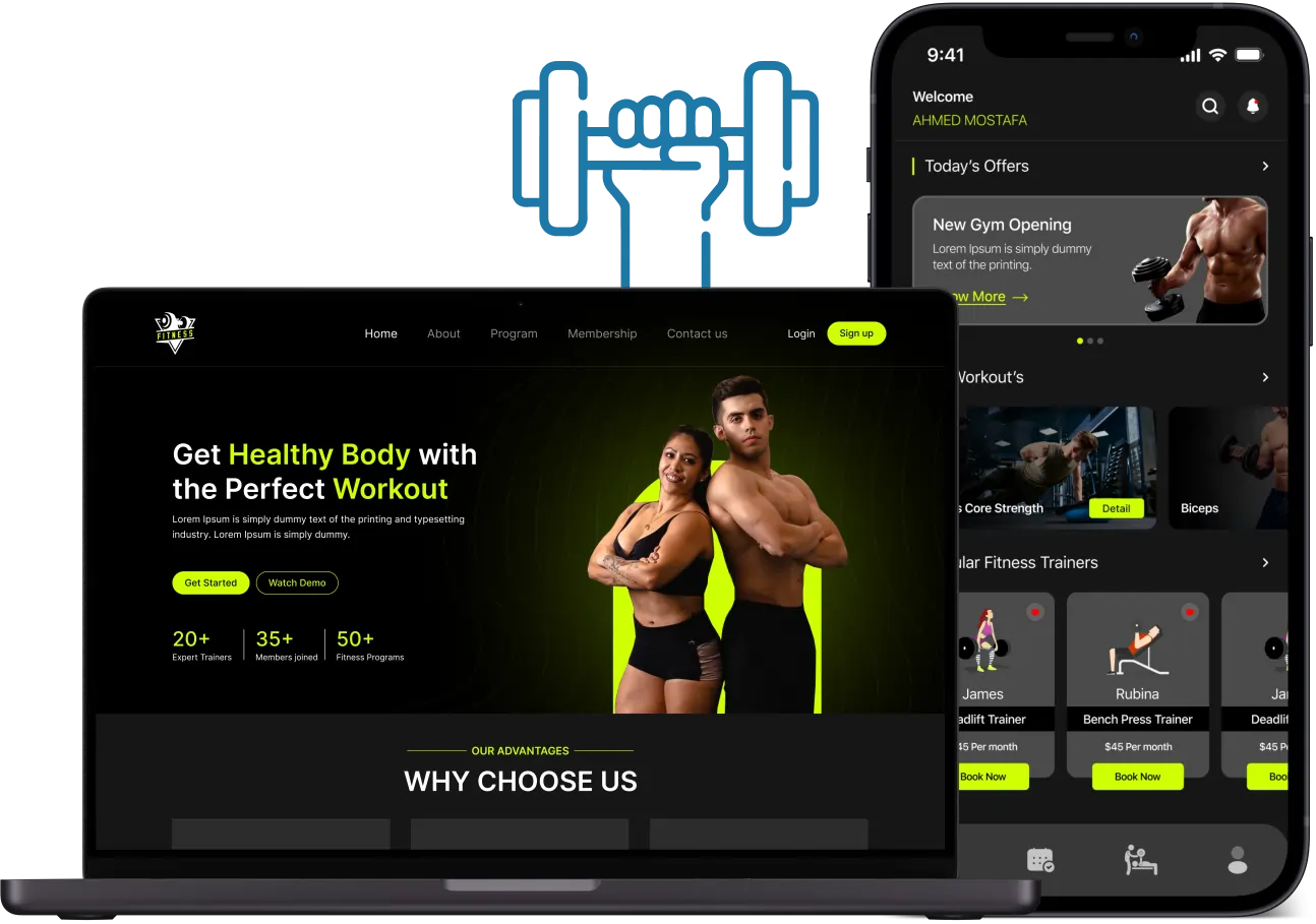 Fitness Website and Mobile app Development android and iOS