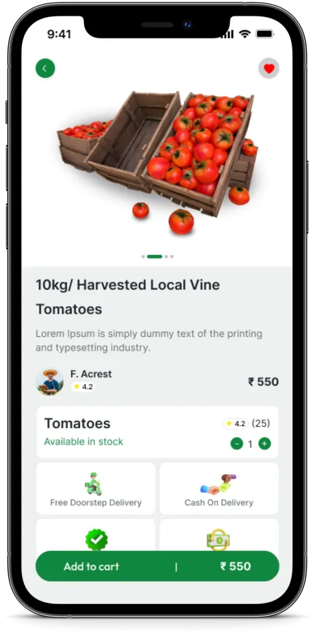 grocery app add to cart screen design