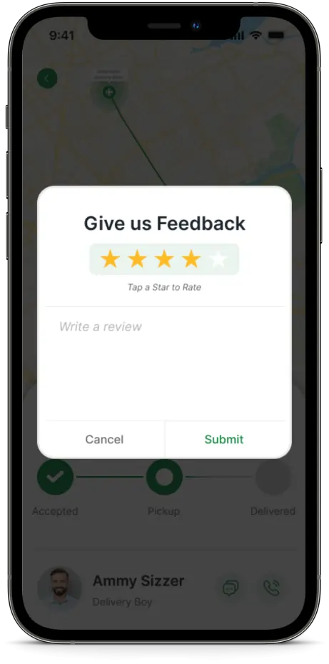 grocery app review and feedback screen design