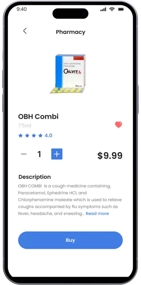 healthcare app cart