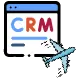 immigration system with aeroplane and crm icon