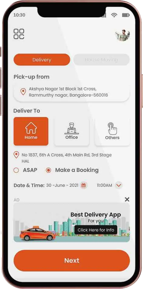 Movers and Packers mobile app android and iOS developed by digittrix