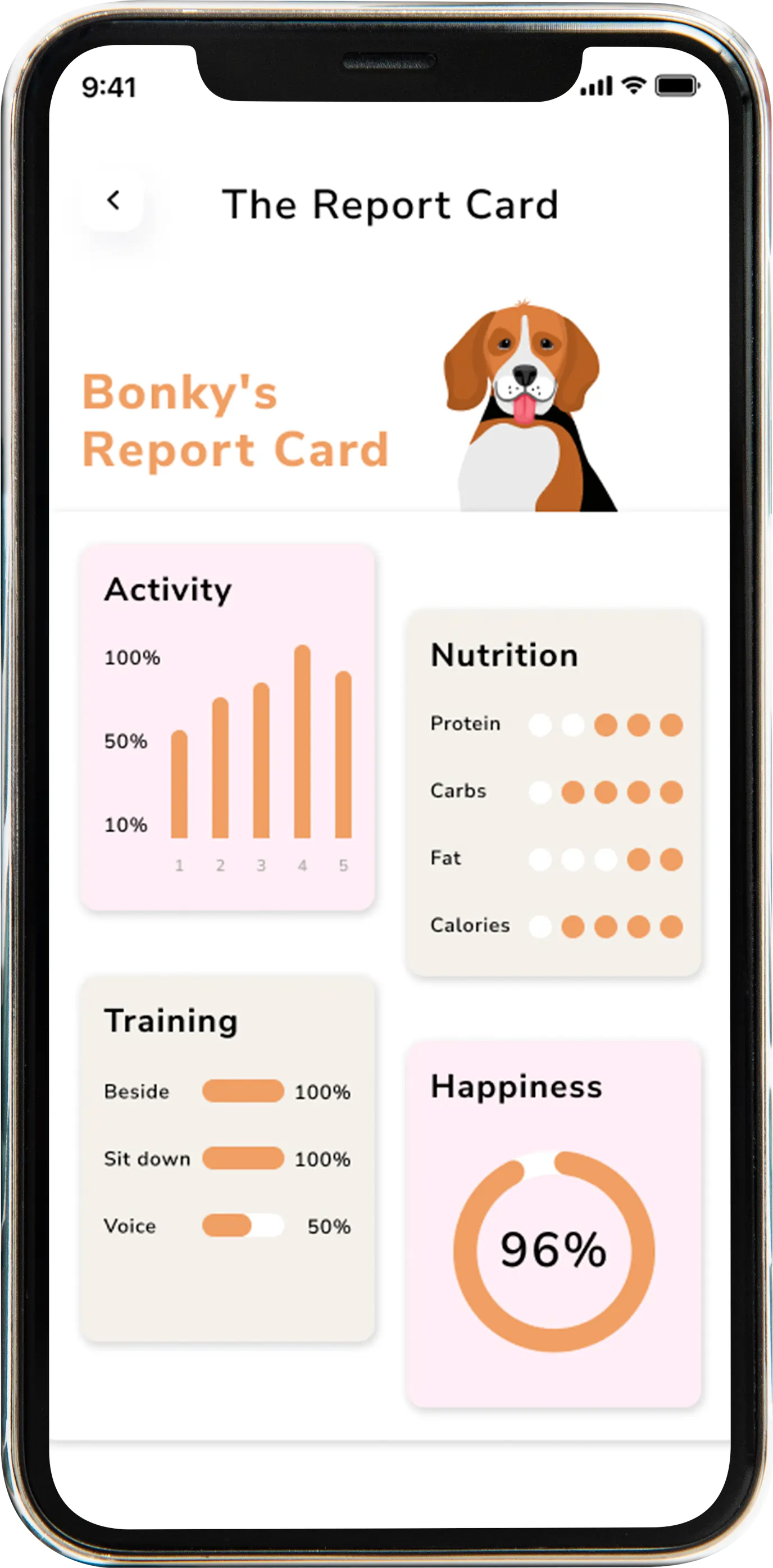 Pet Care App Development report card