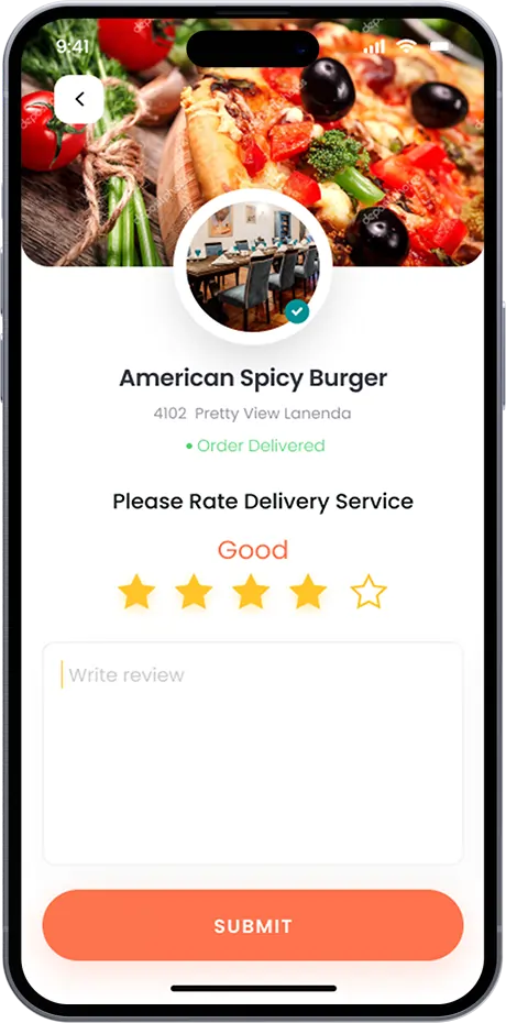 restaurant app feedback page