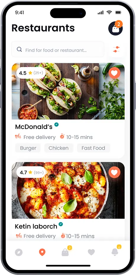 restaurant app location page