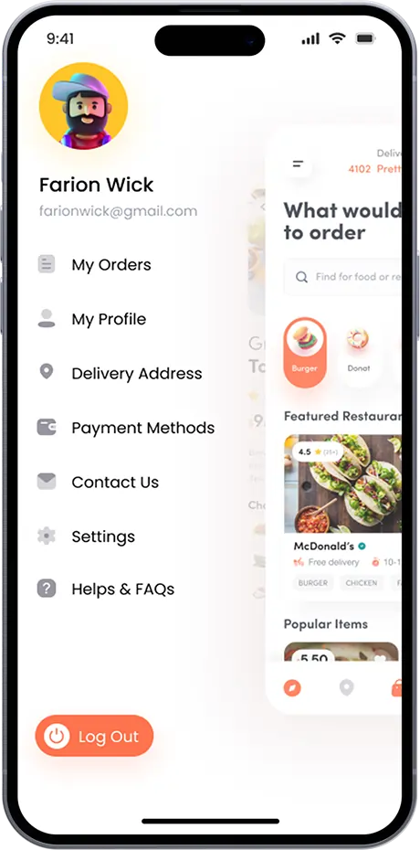 restaurant app navbar page