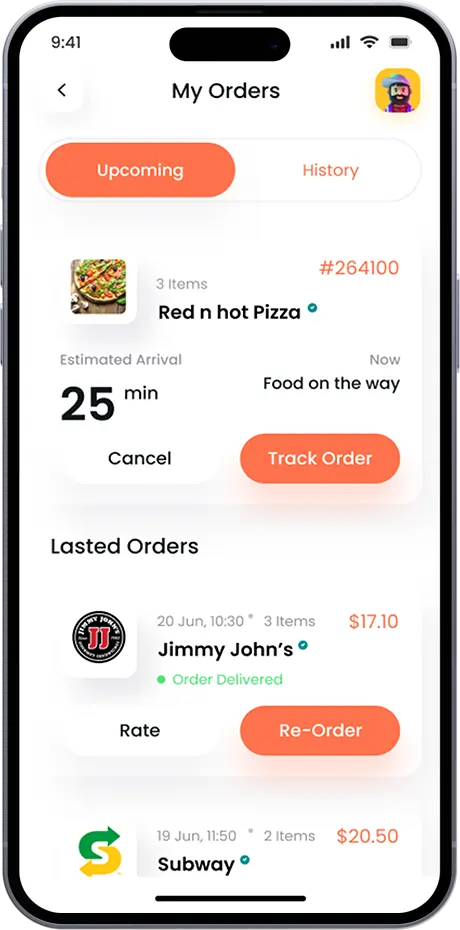 restaurant app order page