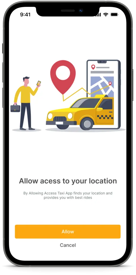 Taxi Booking App Development location access