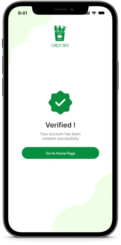 Grocery app verification screen design